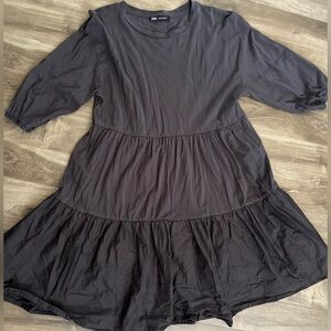 Zara Tiered Dress A-Line Swing 100% Cotton